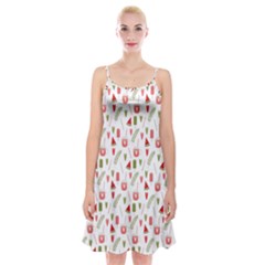 Watermelon Fruit Paterns Spaghetti Strap Velvet Dress by TastefulDesigns