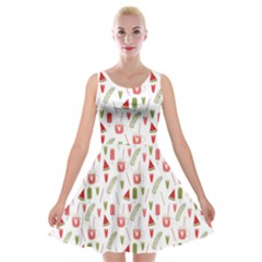 Watermelon Fruit Paterns Velvet Skater Dress by TastefulDesigns