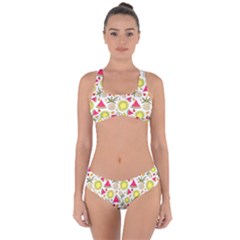 Summer Fruits Pattern Criss Cross Bikini Set by TastefulDesigns