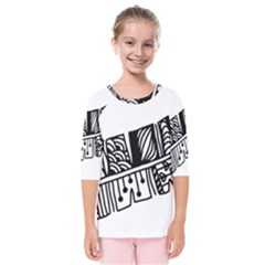 Feather Zentangle Kids  Quarter Sleeve Raglan Tee