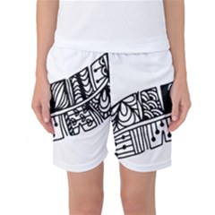 Feather Zentangle Women s Basketball Shorts