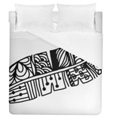 Feather Zentangle Duvet Cover (queen Size) by CraftyLittleNodes