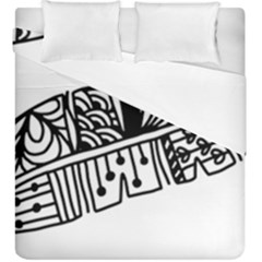 Feather Zentangle Duvet Cover Double Side (king Size) by CraftyLittleNodes