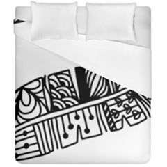 Feather Zentangle Duvet Cover Double Side (california King Size) by CraftyLittleNodes