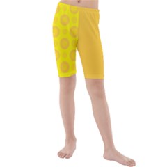 Cheese Background Kids  Mid Length Swim Shorts by berwies