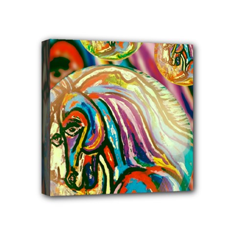 Abstract Horses Mini Canvas 4  X 4  by KAllan