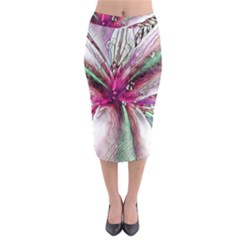 Flower Purple Haze Midi Pencil Skirt by KAllan