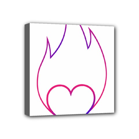 Heart Flame Logo Emblem Mini Canvas 4  X 4  by Nexatart