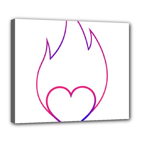 Heart Flame Logo Emblem Deluxe Canvas 24  X 20   by Nexatart