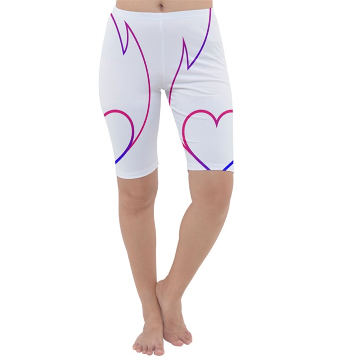 Heart Flame Logo Emblem Cropped Leggings 