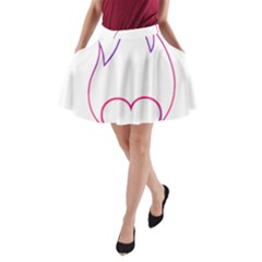 Heart Flame Logo Emblem A-line Pocket Skirt by Nexatart