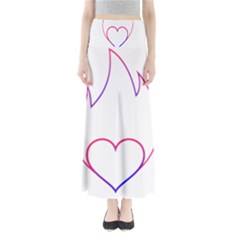 Heart Flame Logo Emblem Maxi Skirts by Nexatart