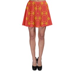 Pentagon Cells Chemistry Yellow Skater Skirt by Nexatart