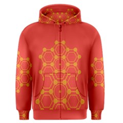 Pentagon Cells Chemistry Yellow Men s Zipper Hoodie by Nexatart