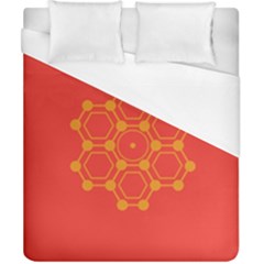 Pentagon Cells Chemistry Yellow Duvet Cover (california King Size) by Nexatart