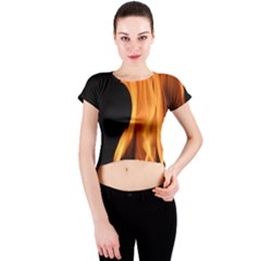 Fire Flame Pillar Of Fire Heat Crew Neck Crop Top by Nexatart