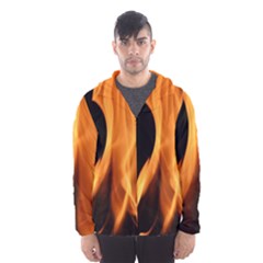 Fire Flame Pillar Of Fire Heat Hooded Wind Breaker (men) by Nexatart