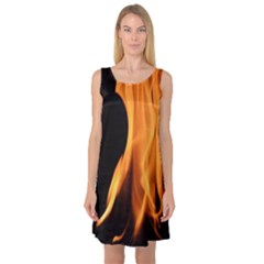 Fire Flame Pillar Of Fire Heat Sleeveless Satin Nightdress by Nexatart