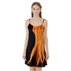 Fire Flame Pillar Of Fire Heat Satin Night Slip by Nexatart