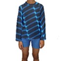 Background Light Glow Blue Kids  Long Sleeve Swimwear View1