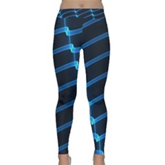 Background Light Glow Blue Classic Yoga Leggings by Nexatart