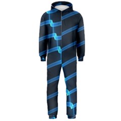 Background Light Glow Blue Hooded Jumpsuit (men)  by Nexatart