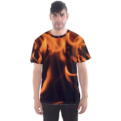 Fire Flame Heat Burn Hot Men s Sports Mesh Tee by Nexatart