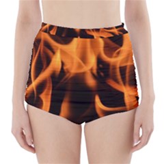 Fire Flame Heat Burn Hot High-waisted Bikini Bottoms by Nexatart