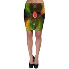 Tulip Flower Background Nebulous Bodycon Skirt by Nexatart