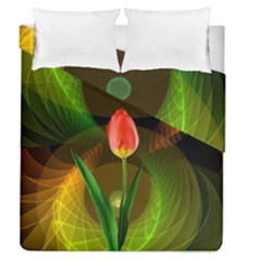 Tulip Flower Background Nebulous Duvet Cover Double Side (queen Size) by Nexatart