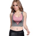 Heart Stripes Symbol Striped Racer Back Crop Top View1