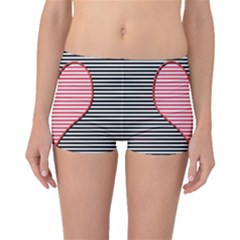 Heart Stripes Symbol Striped Boyleg Bikini Bottoms by Nexatart