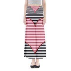 Heart Stripes Symbol Striped Maxi Skirts by Nexatart