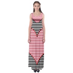 Heart Stripes Symbol Striped Empire Waist Maxi Dress by Nexatart