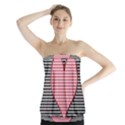 Heart Stripes Symbol Striped Strapless Top View1