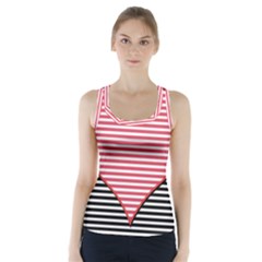 Heart Stripes Symbol Striped Racer Back Sports Top by Nexatart