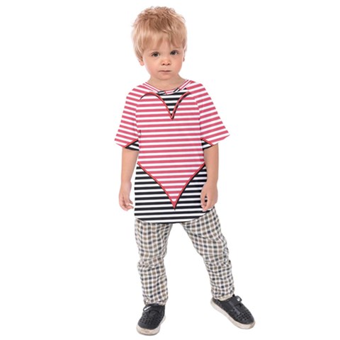 Heart Stripes Symbol Striped Kids Raglan Tee by Nexatart