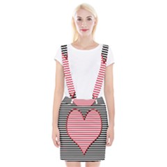 Heart Stripes Symbol Striped Braces Suspender Skirt by Nexatart