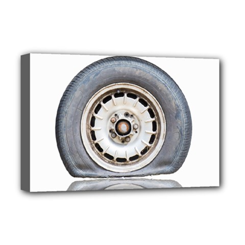 Flat Tire Vehicle Wear Street Deluxe Canvas 18  X 12   by Nexatart