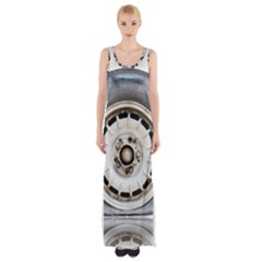 Flat Tire Vehicle Wear Street Maxi Thigh Split Dress