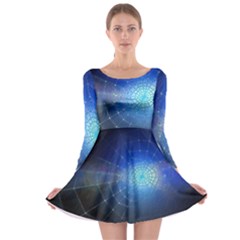 Network Cobweb Networking Bill Long Sleeve Skater Dress by Nexatart