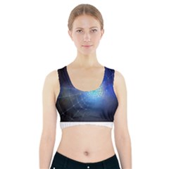 Network Cobweb Networking Bill Sports Bra With Pocket by Nexatart