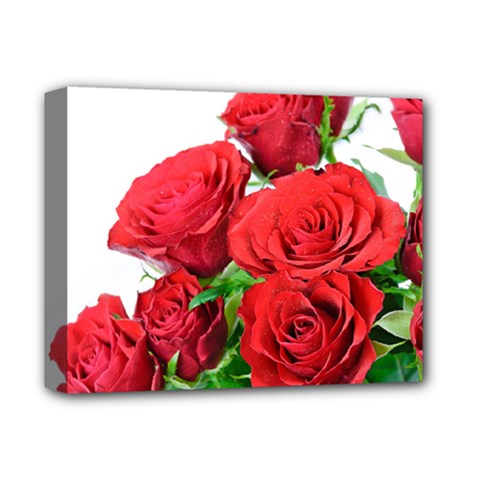 A Bouquet Of Roses On A White Background Deluxe Canvas 14  X 11  by Nexatart