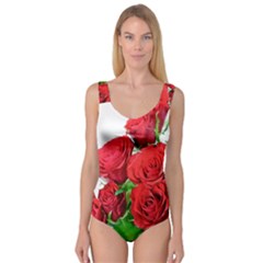 A Bouquet Of Roses On A White Background Princess Tank Leotard  by Nexatart