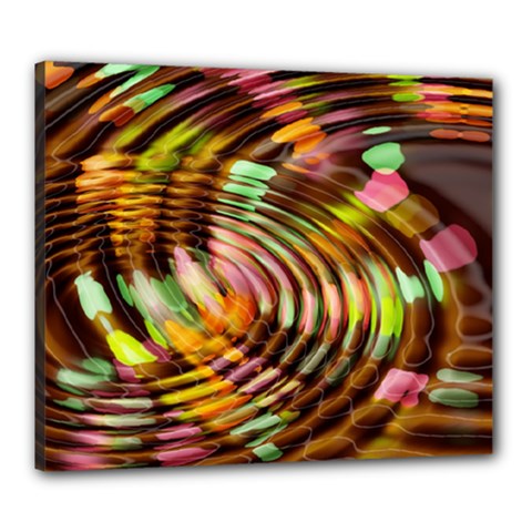 Wave Rings Circle Abstract Canvas 24  X 20  by Nexatart