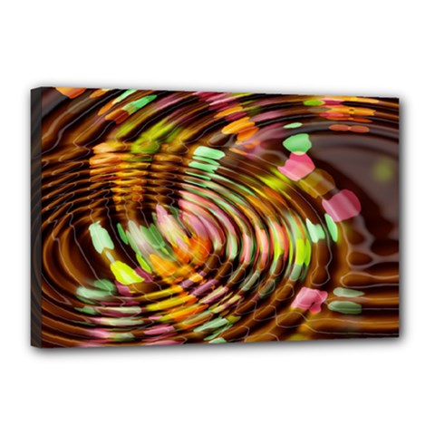 Wave Rings Circle Abstract Canvas 18  X 12  by Nexatart