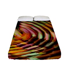 Wave Rings Circle Abstract Fitted Sheet (full/ Double Size) by Nexatart