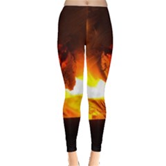 Fire Rays Mystical Burn Atmosphere Leggings  by Nexatart