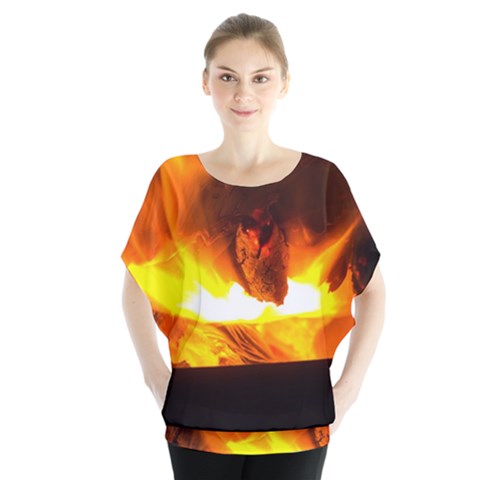 Fire Rays Mystical Burn Atmosphere Blouse by Nexatart