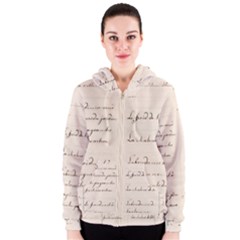 German French Lecture Writing Women s Zipper Hoodie by Nexatart